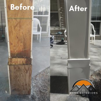 Mesa Exteriors - Custom metal around a post - Siding Near Me Mesa Exteriors - Custom metal around a post - Siding Near Me