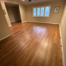 a hardwood floor in an empty room