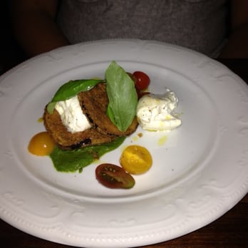Nora Gray - Fried eggplant and mozzarella. - Italian Near Me - Montreal, Quebec Nora Gray - Fried eggplant and mozzarella. - Italian Near Me - Montreal, Quebec