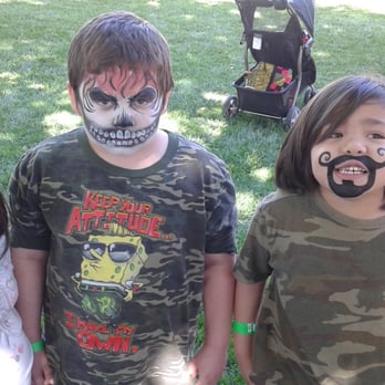 Amazing Face Painting - Our cute kitten, our Fire Skull, and my mini me. - Face Painting Near Me Amazing Face Painting - Our cute kitten, our Fire Skull, and my mini me. - Face Painting Near Me