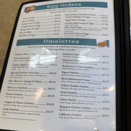 Menu - Omelettes, egg orders Menu - Omelettes, egg orders