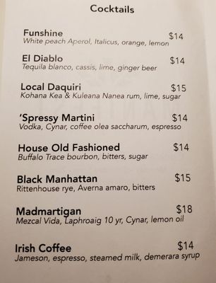 Menu photo 1 Manifest Honolulu, HI