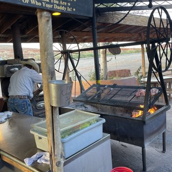 Swingin' Steaks - This is the grill where the steak is cooked.  The grill swings. - Steakhouses Near Me - Mexican Hat, Utah