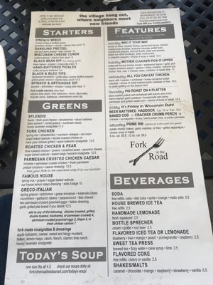 Menu photo 8 Fork in The Road Mukwonago, WI