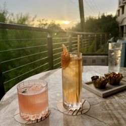 Live Oak - Cocktails while we wait for the bats to emerge.