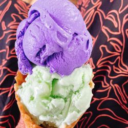 Da Hawaiian Brain Freeze Shave Ice & Ice Cream - Ube & Honey Dew Mochi