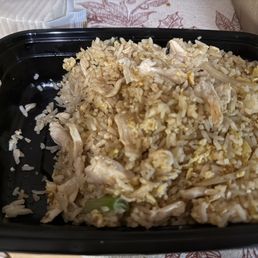 A good amount of my togo chicken fried rice missing. Such a rip off. And no, I didn't eat any before I took the photo. A good amount of my togo chicken fried rice missing. Such a rip off. And no, I didn't eat any before I took the photo.