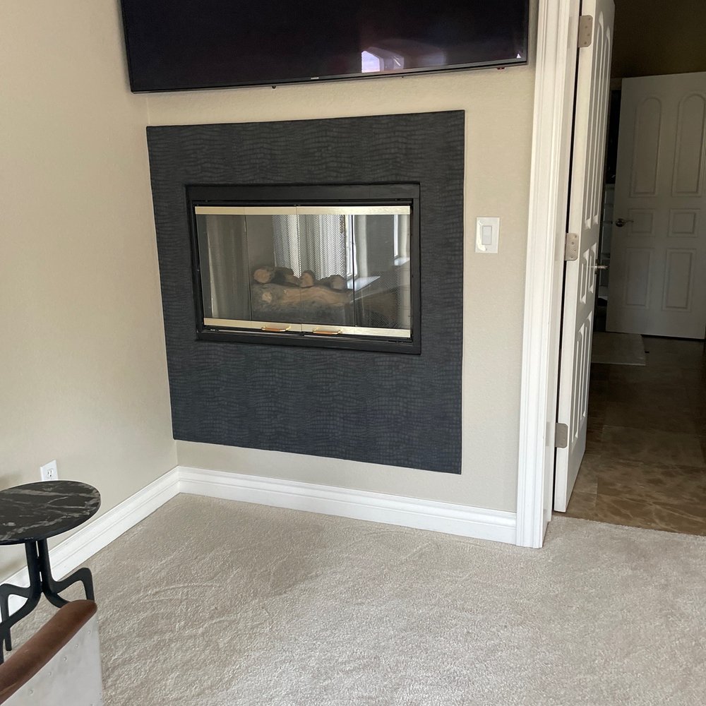 K and B Wallpaper Installation - Wall paper over Fireplace tile - Wallpapering Near Me K and B Wallpaper Installation - Wall paper over Fireplace tile - Wallpapering Near Me
