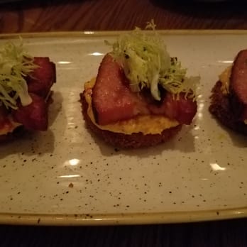 Yardbird - Fried green tomatoes with pork belly. - Southern Near Me - Las Vegas, Nevada