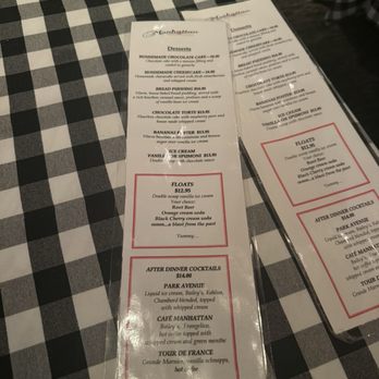 Manhattan Restaurant - Dessert menu - Steakhouses Near Me - Fresno, California