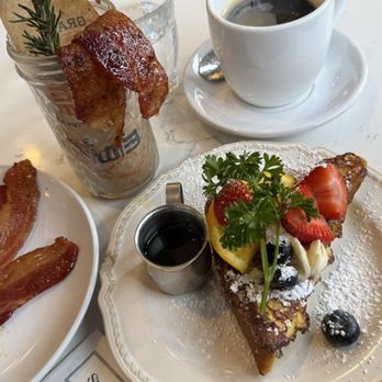 Sweet Maple - signature Millionaire's bacon and french toast with americano coffee - American Near Me - San Francisco, California