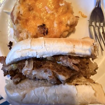HillBilly's Grub N Pub - Beek Cheesesteak with Mac and Cheese ($2 upcharge) - Pubs Near Me - Donegal, Pennsylvania