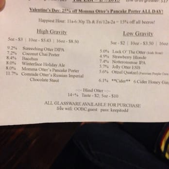 Odd Otter Brewing - Their menu is short and sweet nothing to stress over - Breweries Near Me - Tacoma, Washington