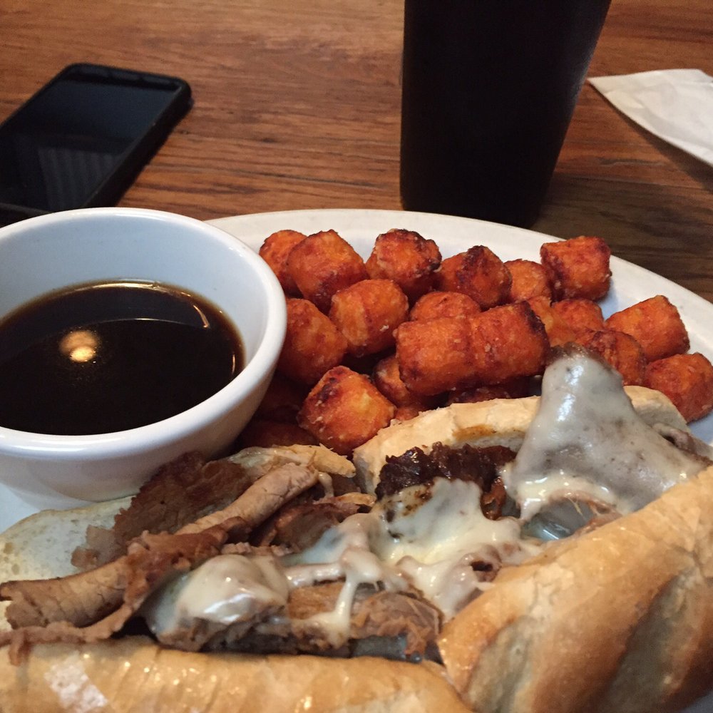 Gibney's Pub - French dip and sweet potato tots - Pubs Near Me - Atlanta, Georgia