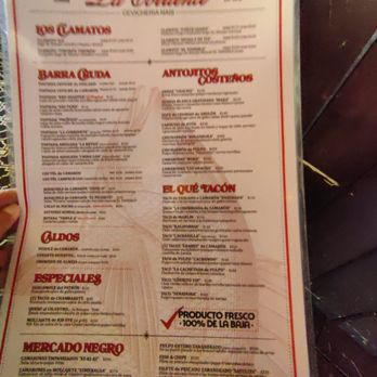 La Corriente Cevichería Nais - Menu - Seafood Near Me - Tijuana, BCN