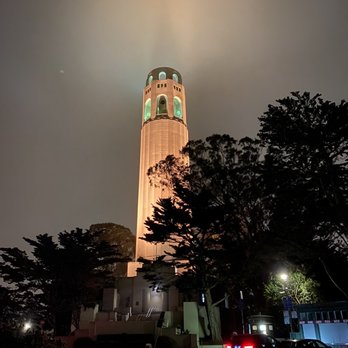 Coit Tower - Coit Tower lit up light Yellow. - Landmarks & Historical Buildings Near Me - San Francisco, California Coit Tower - Coit Tower lit up light Yellow. - Landmarks & Historical Buildings Near Me - San Francisco, California