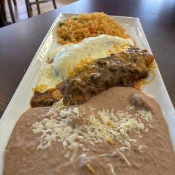 Añejo - Enchiladas lunch one Cheese & 1 chicken with beans & rice - Mexican Near Me - Richardson, Texas