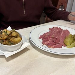 Reubens - Salted beef plate with side of potatoes/peppers