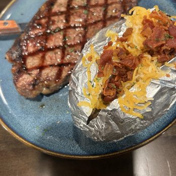 Pasture & Pier - Sirloin with loaded baked potato. - Wine Bars Near Me - Blackshear, Georgia Pasture & Pier - Sirloin with loaded baked potato. - Wine Bars Near Me - Blackshear, Georgia