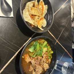 Pork Dumpling and House Beef Rice Noodle Pork Dumpling and House Beef Rice Noodle