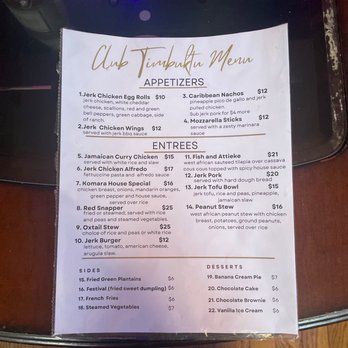 Club Timbuktu - Menu - African Near Me - Milwaukee, Wisconsin Club Timbuktu - Menu - African Near Me - Milwaukee, Wisconsin