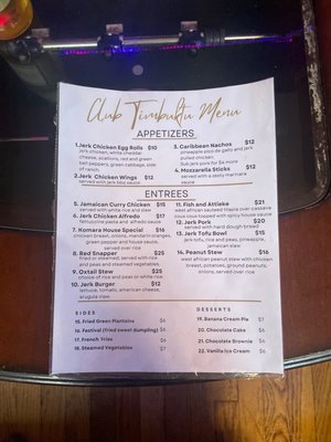 Menu photo 1 Club Timbuktu Milwaukee, WI Menu photo 1 Club Timbuktu Milwaukee, WI