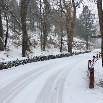 Boulder Adventure Lodge - Snow!  Driveway to the lodge. - Hotels Near Me - Boulder, Colorado