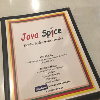 Java Spice - Their menu - Indonesian Near Me - Rowland Heights, California