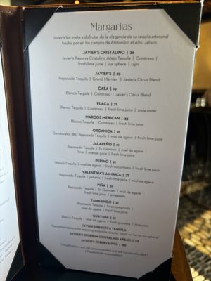 Menu photo 1 Javier's La Jolla San Diego, CA