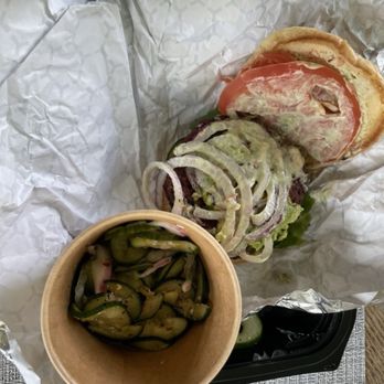 Café Hollander Hilldale - GF Double Smashed Veggie Beet Burger - American Near Me - Madison, Wisconsin Café Hollander Hilldale - GF Double Smashed Veggie Beet Burger - American Near Me - Madison, Wisconsin
