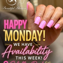 Beautiful Blossom - We have a few nail appointments available this week!  Treat yourself to a beautiful, detailed manicure at our new location