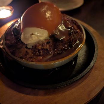 Le Mistral - brioche bread pudding from S.K. Y. that we ate at Le Mistral - Wine Bars Near Me - Chicago, Illinois