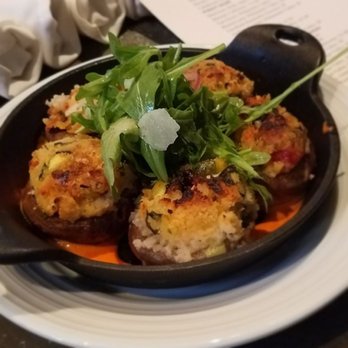 Pinstripes - Stuffed Mushrooms (zucchini, goat cheese, artichoke, sundried tomato, roasted red pepper) - New American Near Me - South Barrington, Illinois Pinstripes - Stuffed Mushrooms (zucchini, goat cheese, artichoke, sundried tomato, roasted red pepper) - New American Near Me - South Barrington, Illinois