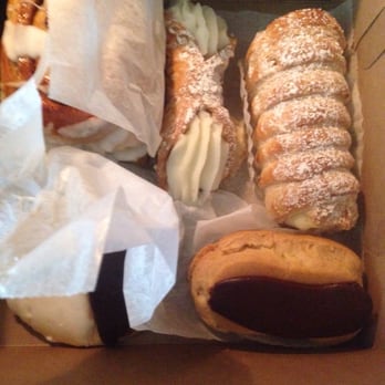 Bella Napoli - French cannoli- $2.50; cannoli- $2.50; mini eclair- $1.25 - Bakeries Near Me - Latham, New York Bella Napoli - French cannoli- $2.50; cannoli- $2.50; mini eclair- $1.25 - Bakeries Near Me - Latham, New York