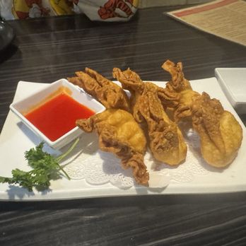Miyako - Crabmeat Puff - crispy wonton stuffed with kanikama, cream cheese with sweet & sour sauce - Japanese Near Me - Houston, Texas
