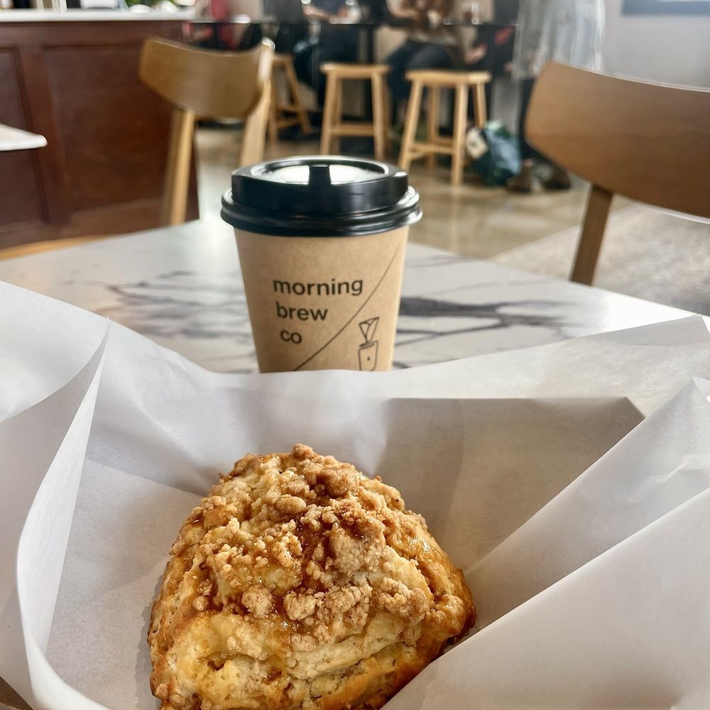Morning Brew - A delicious Apple Crumble Scone with a scrumptious Blueberry Herbal Tea - Coffee & Tea Near Me - Ooltewah, Tennessee Morning Brew - A delicious Apple Crumble Scone with a scrumptious Blueberry Herbal Tea - Coffee & Tea Near Me - Ooltewah, Tennessee