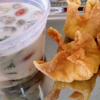 Pin Toh Asian - Tom Kha Kai (coconut soup) and 4 of the 5 crab puffs - Thai Near Me - Cincinnati, Ohio Pin Toh Asian - Tom Kha Kai (coconut soup) and 4 of the 5 crab puffs - Thai Near Me - Cincinnati, Ohio