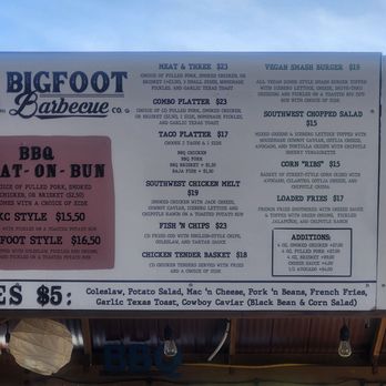 Bigfoot Barbecue - Menu - Barbeque Near Me - Sunriver, Oregon Bigfoot Barbecue - Menu - Barbeque Near Me - Sunriver, Oregon
