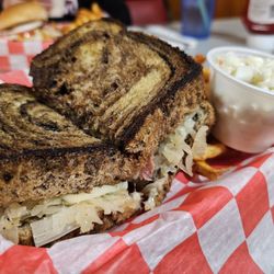 Blackberry Corners Tavern - Ruben Sandwich, with a side of coleslaw.