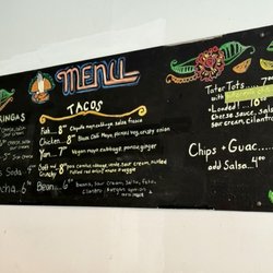 Long Beach Golf Course - the menu at the takeout taco bar is an express version of the food truck's menu.