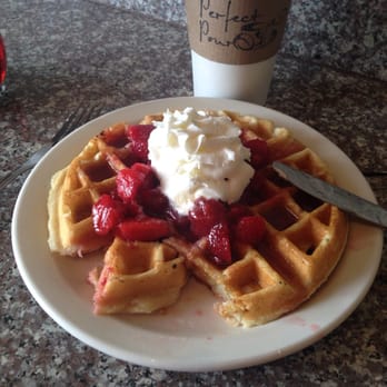 Perfect Pour Cafe - Yummy strawberry waffle. - Cafes Near Me - Pacifica, California