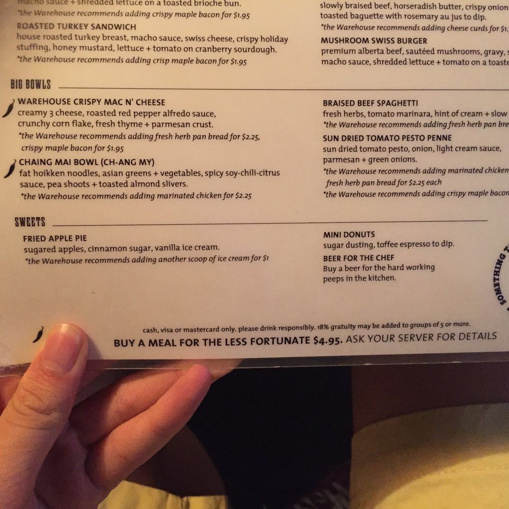 Le Warehouse - Last third of menu - Bars Near Me - Montreal, Quebec Le Warehouse - Last third of menu - Bars Near Me - Montreal, Quebec