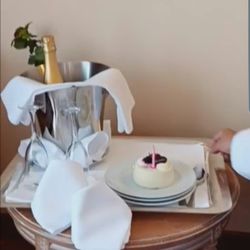 Hotel Botanico - The roses, champagne,  & birthday cake that was in my room upon arrival! Impeccable & thoughtful service. Meticulous attention to details