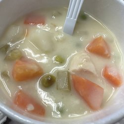 Mama Soup - Chicken pot pie soup. Comes with a biscuit not shown.