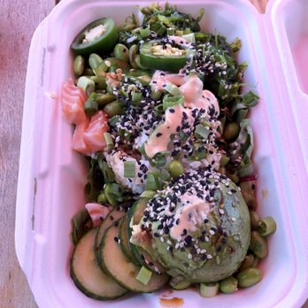 Fjord Fish Market - A mighty fine poke bowl - yummy and portioned just right - Seafood Markets Near Me - Larchmont, New York