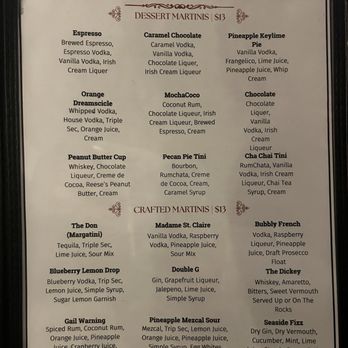 Dini's Martinis And Desserts - Martini menu - Desserts Near Me - Swansboro, North Carolina Dini's Martinis And Desserts - Martini menu - Desserts Near Me - Swansboro, North Carolina