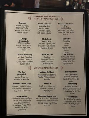 Menu photo 1 Dini's Martinis And Desserts Swansboro, NC Menu photo 1 Dini's Martinis And Desserts Swansboro, NC
