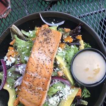 Three Monkeys Cafe - Butternut squash salad with salmon - New American Near Me - Philadelphia, Pennsylvania