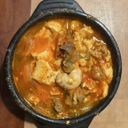 The very sweet not spicy assorted tofu soup... womp. The very sweet not spicy assorted tofu soup... womp.