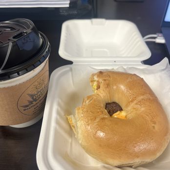 Daylight Donuts and Cafe - Bacon (halal), Egg and Cheese bagel and Turkish coffee - Donuts Near Me - Hilliard, Ohio